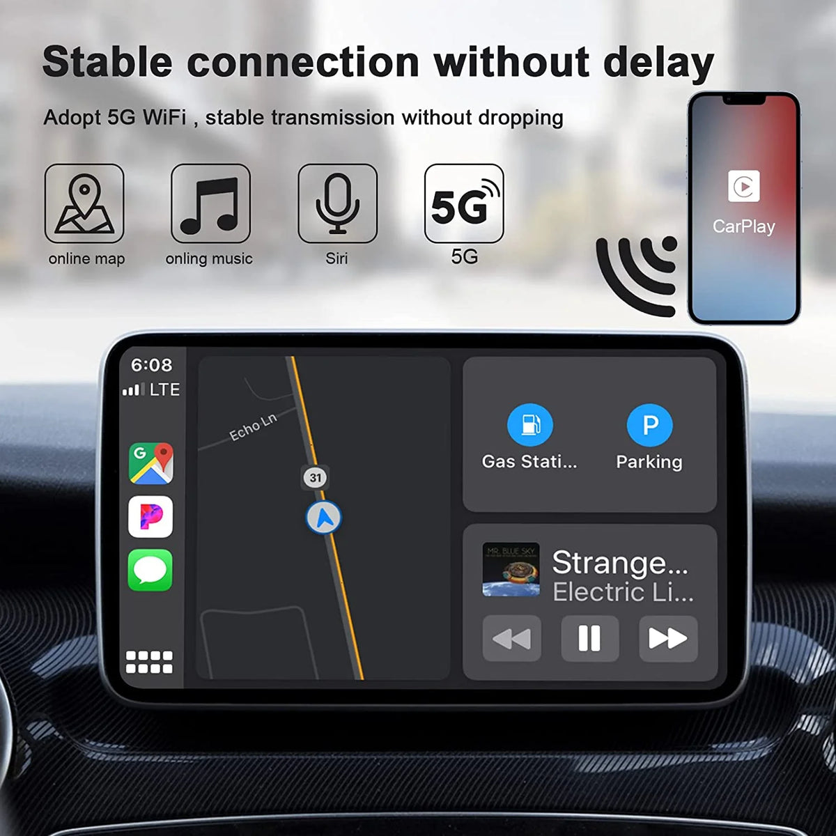 Wireless CarPlay Adapter for Factory Wired CarPlay Cars U2580