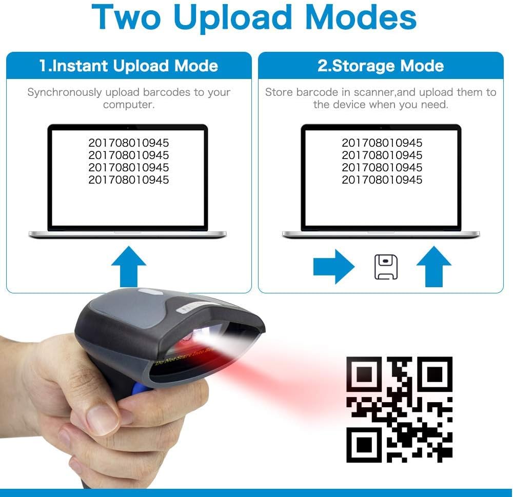 2D Wireless Bluetooth Barcode Scanner, Pack of 2 Y677506