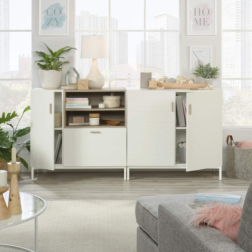 White Finish Credenza D832