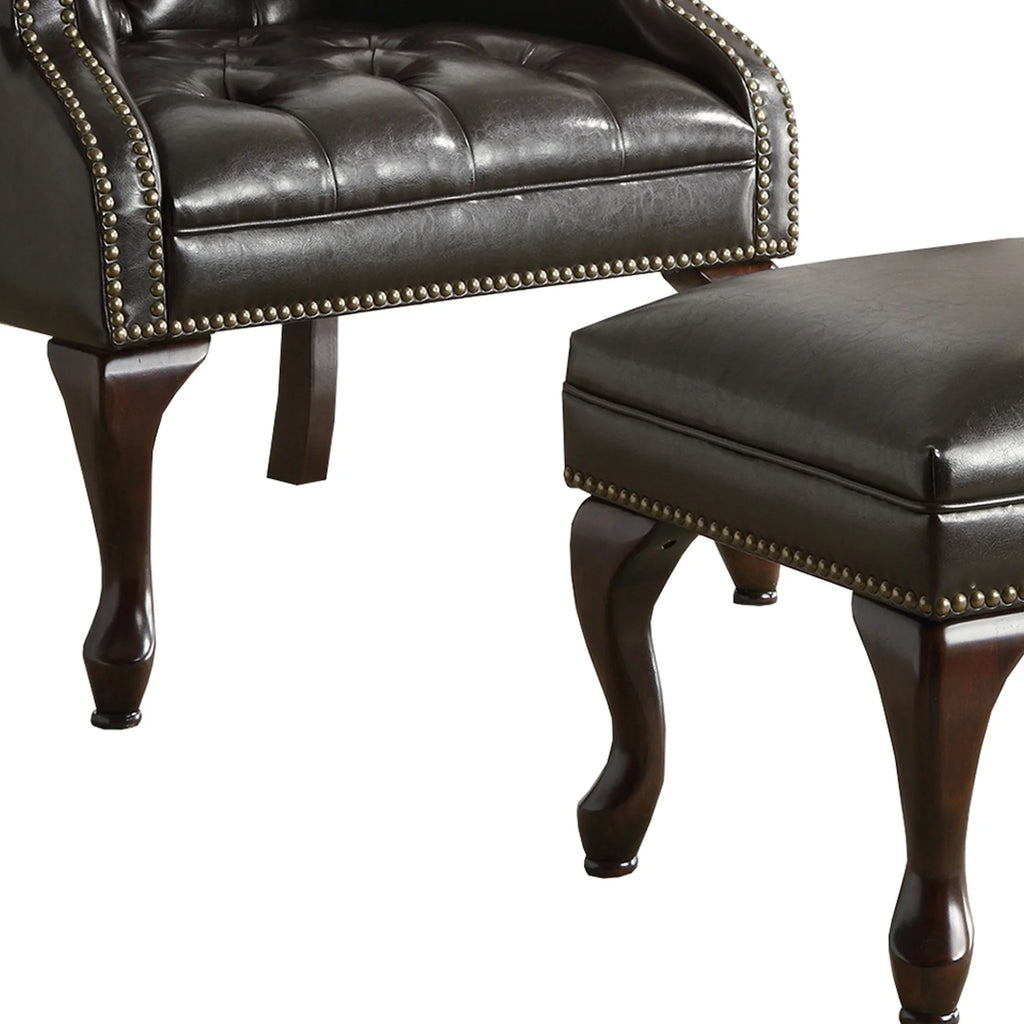Black Accent Chair with Ottoman Q931808