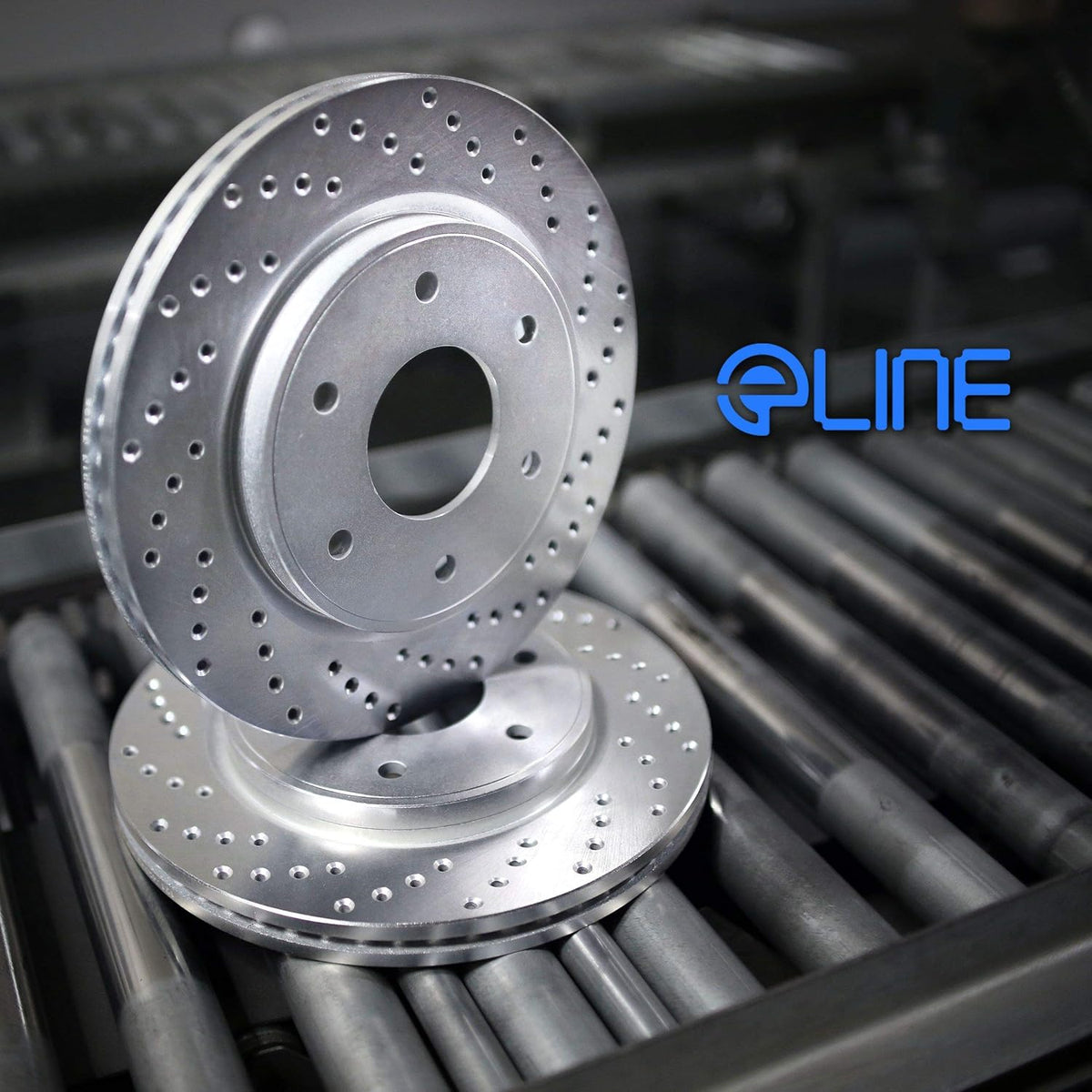 Front R1 Concepts eLine Cross Drilled Slotted Brake Rotors L818