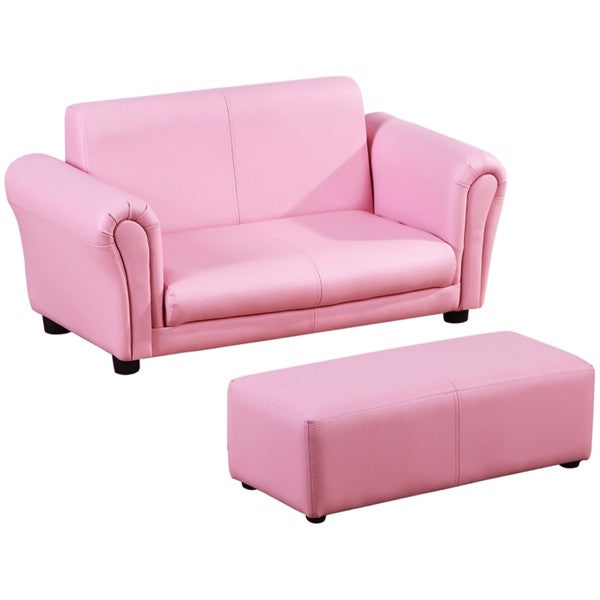Pink Children's Feet Sofa Set with Wood Frame C120340