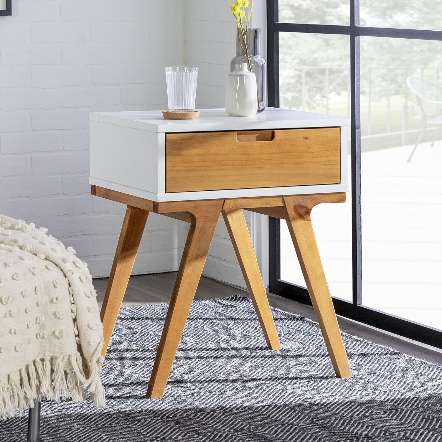 Caramel 1 Drawer Wood Nightstand O914715