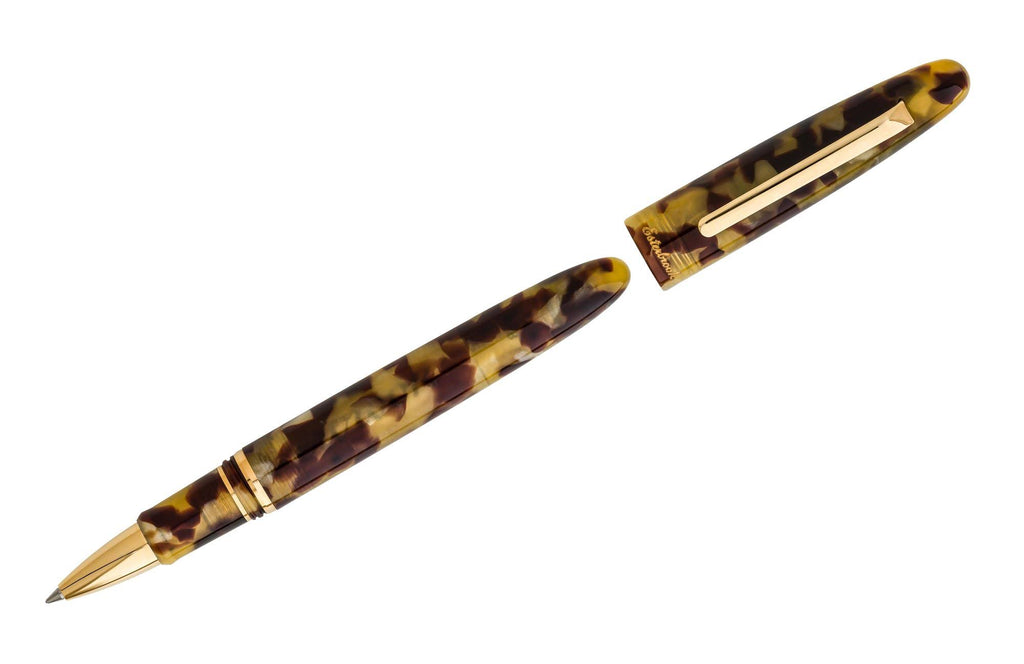 Tortoise Rollerball Pen with Gold Trim Y38517