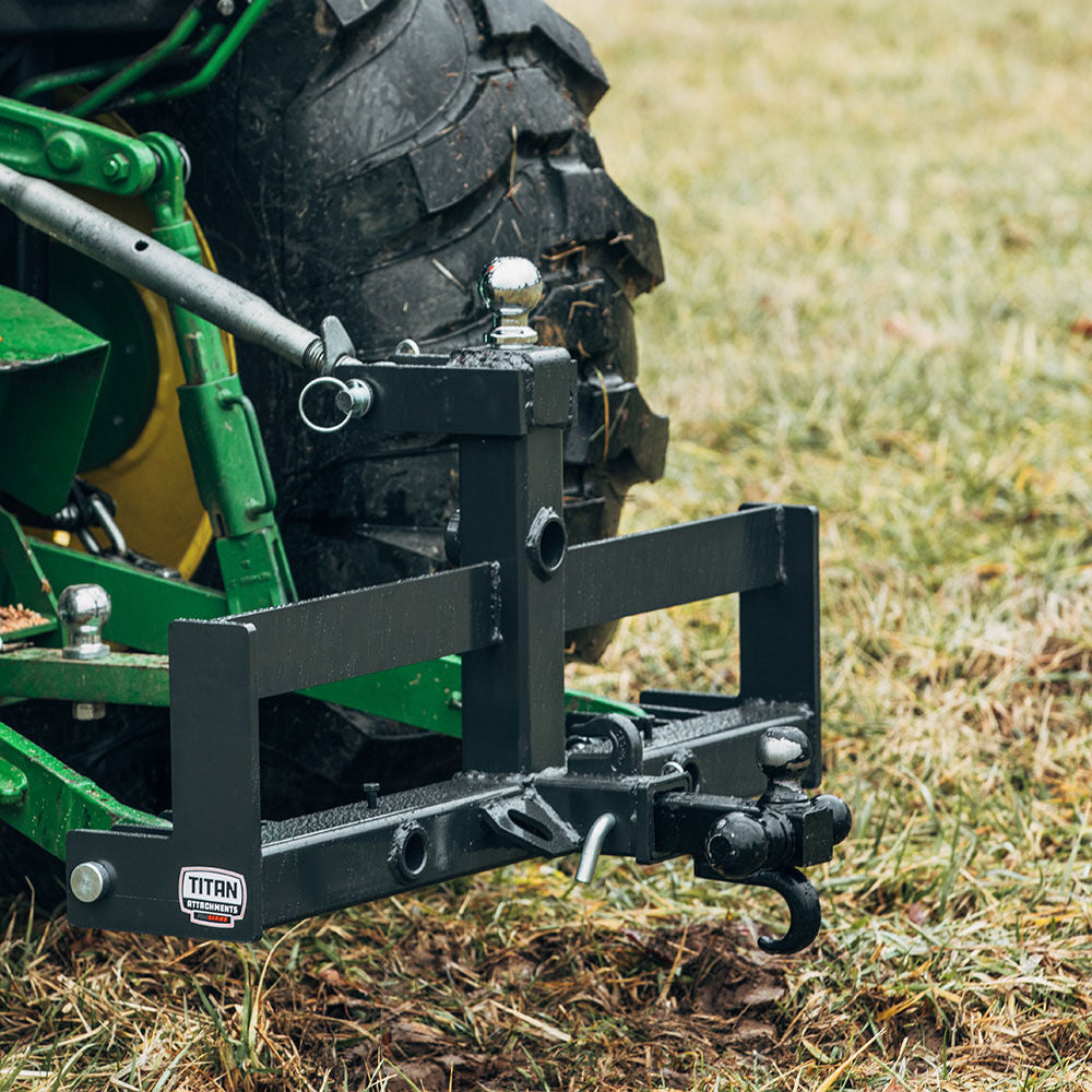 3 Point Hitch Receiver with Suitcase Rack, Cat 1/Cat 2, 3,500 lb Tongue Capacity H21152