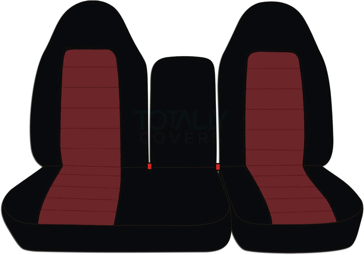 Black & Blue Two-Tone Front 40/60 Split Bench Truck Seat Covers P22867