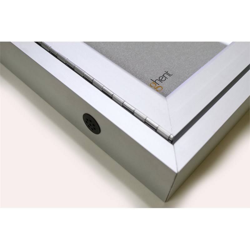 Ocean 1-Door Enclosed Vinyl Bulletin Board with Satin Alum Frame W302