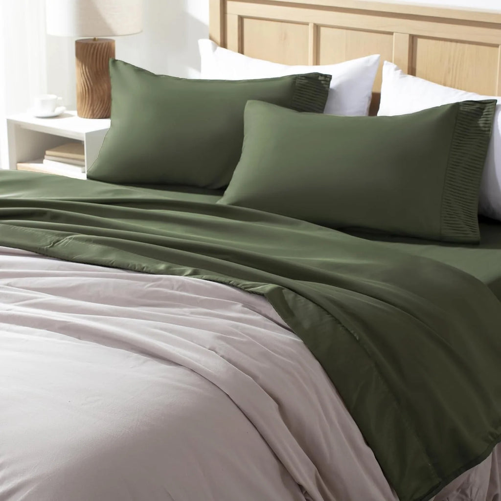 King Size 4 Pieces Microfiber Deep Pocket Bed Sheet Set G657