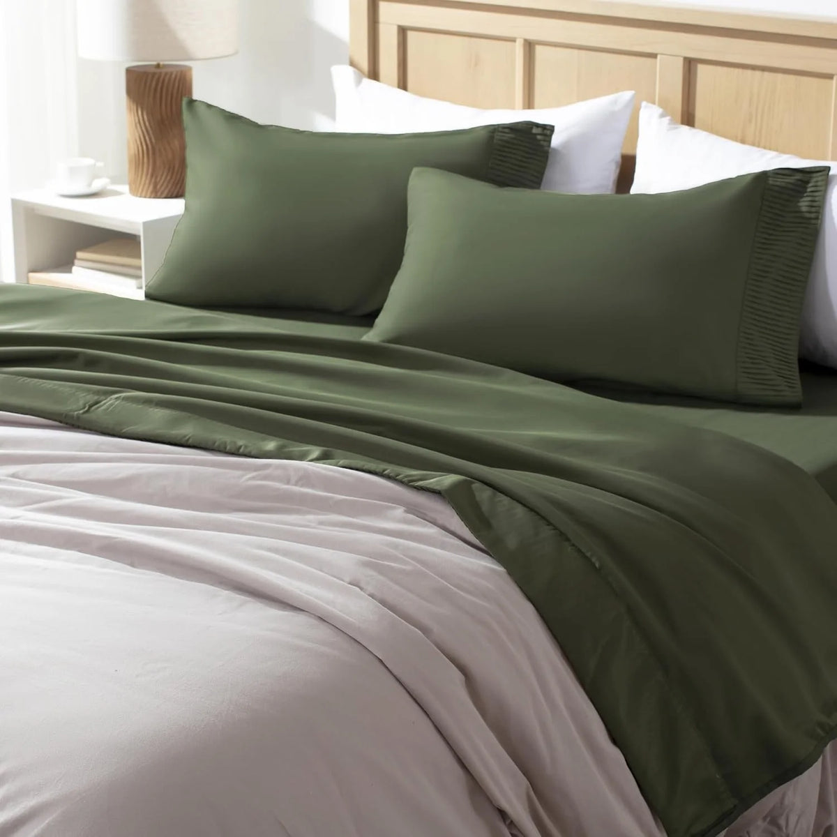 King Size 4 Pieces Microfiber Deep Pocket Bed Sheet Set G657