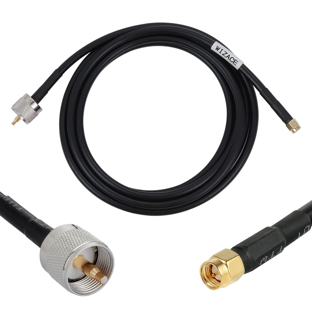 15 ft SMA Male to PL259 UHF Low-Loss Extension Cable (50 Ohm), Pure Copper Coaxial Cable P91178