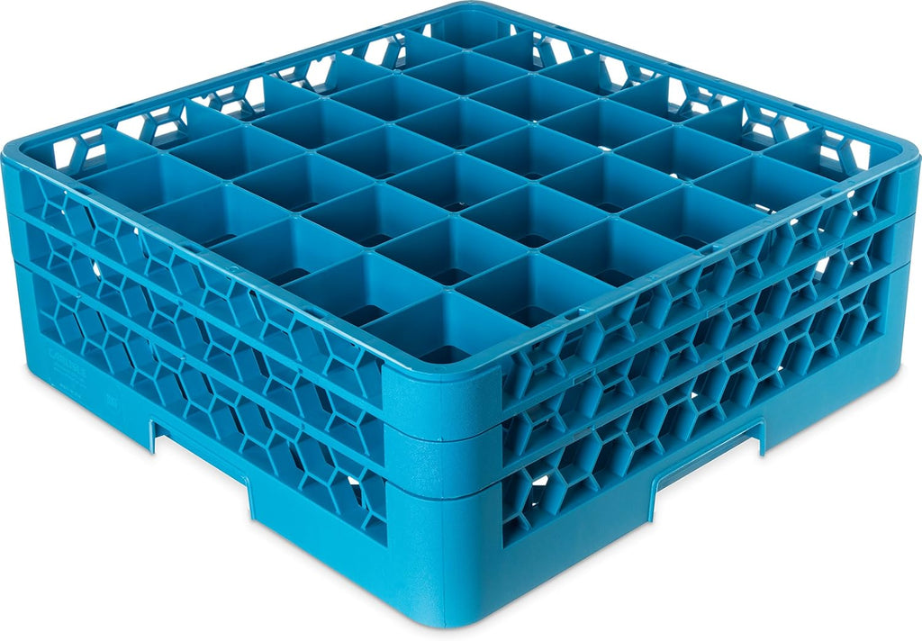 Blue 25 Compartment Glass Rack with 2 Extenders G492910
