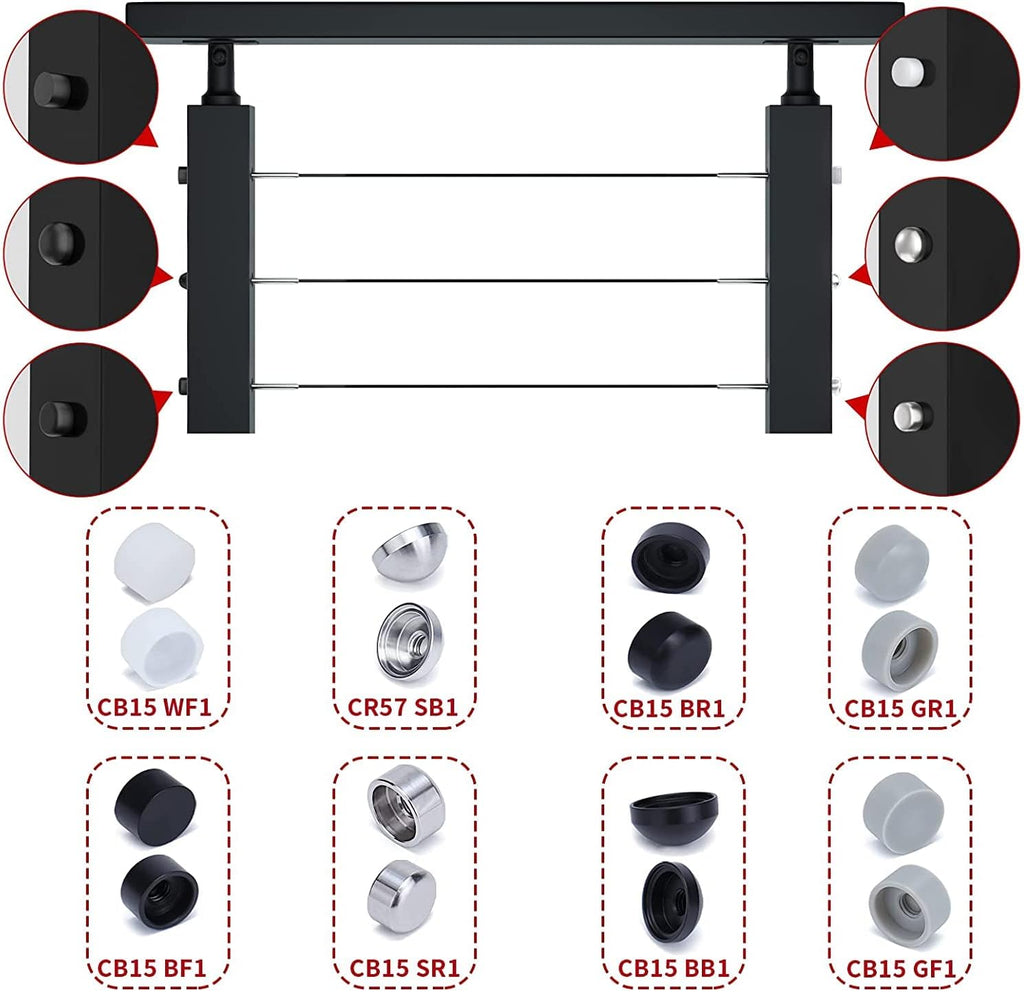 20 Pack 1/8 Cable Railing Kit T316 Stainless Steel Terminal W1981