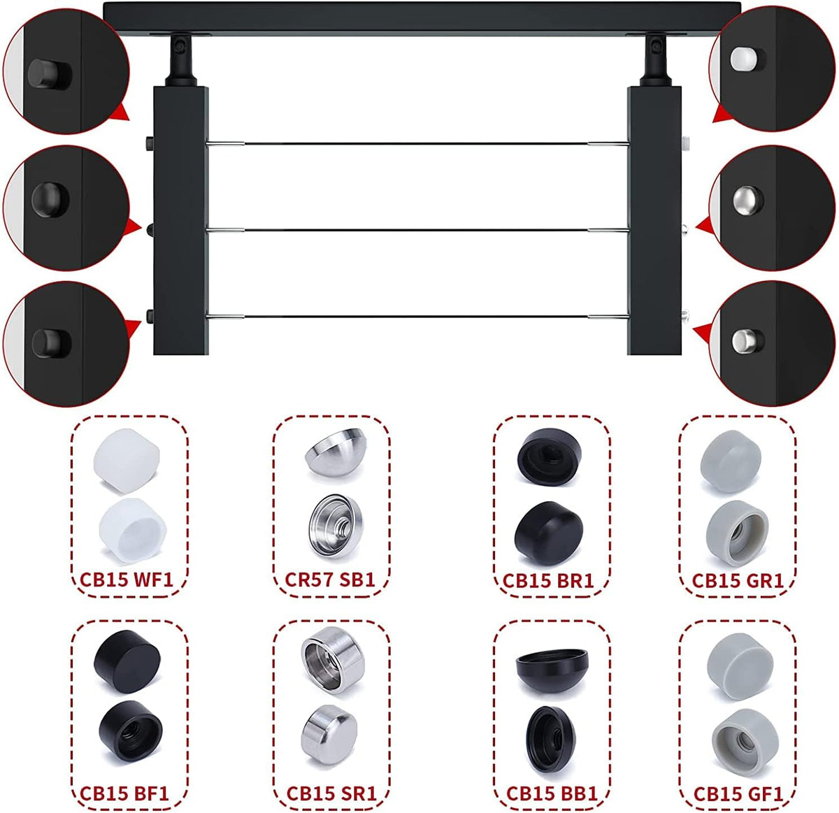 20 Pack 1/8 Cable Railing Kit T316 Stainless Steel Terminal W1981