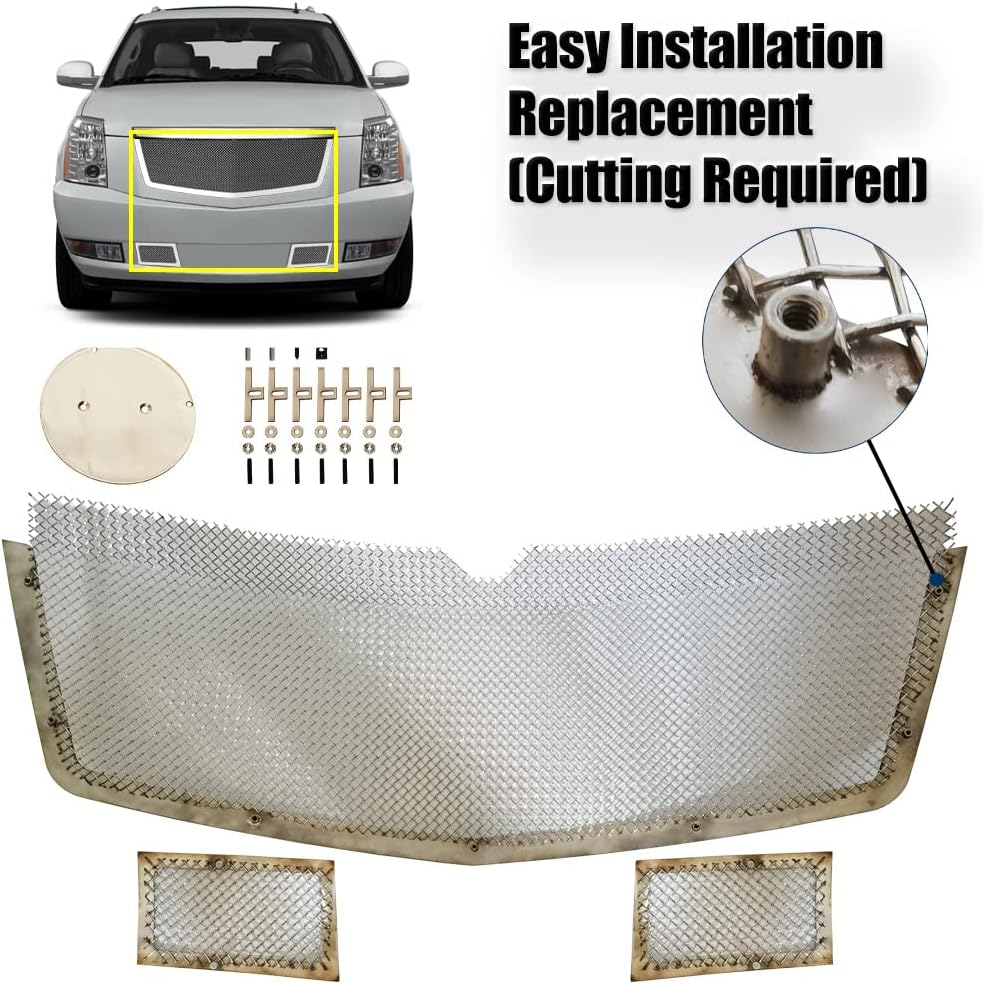 Chrome Stainless Steel Mesh Grille Grill Insert Combo L628