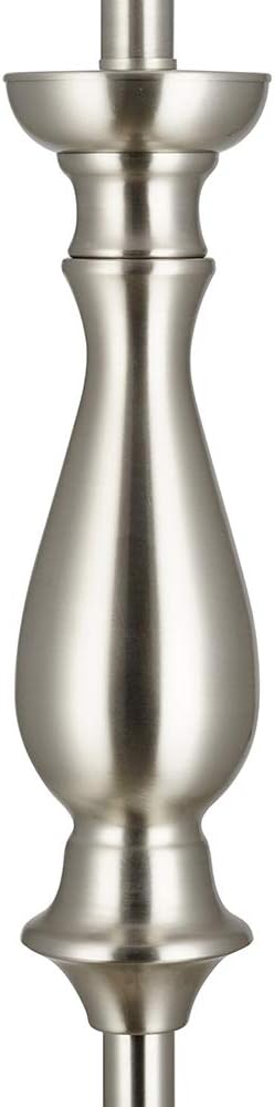 Brushed Steel Tall Floor Lamp with Linen Shade K494