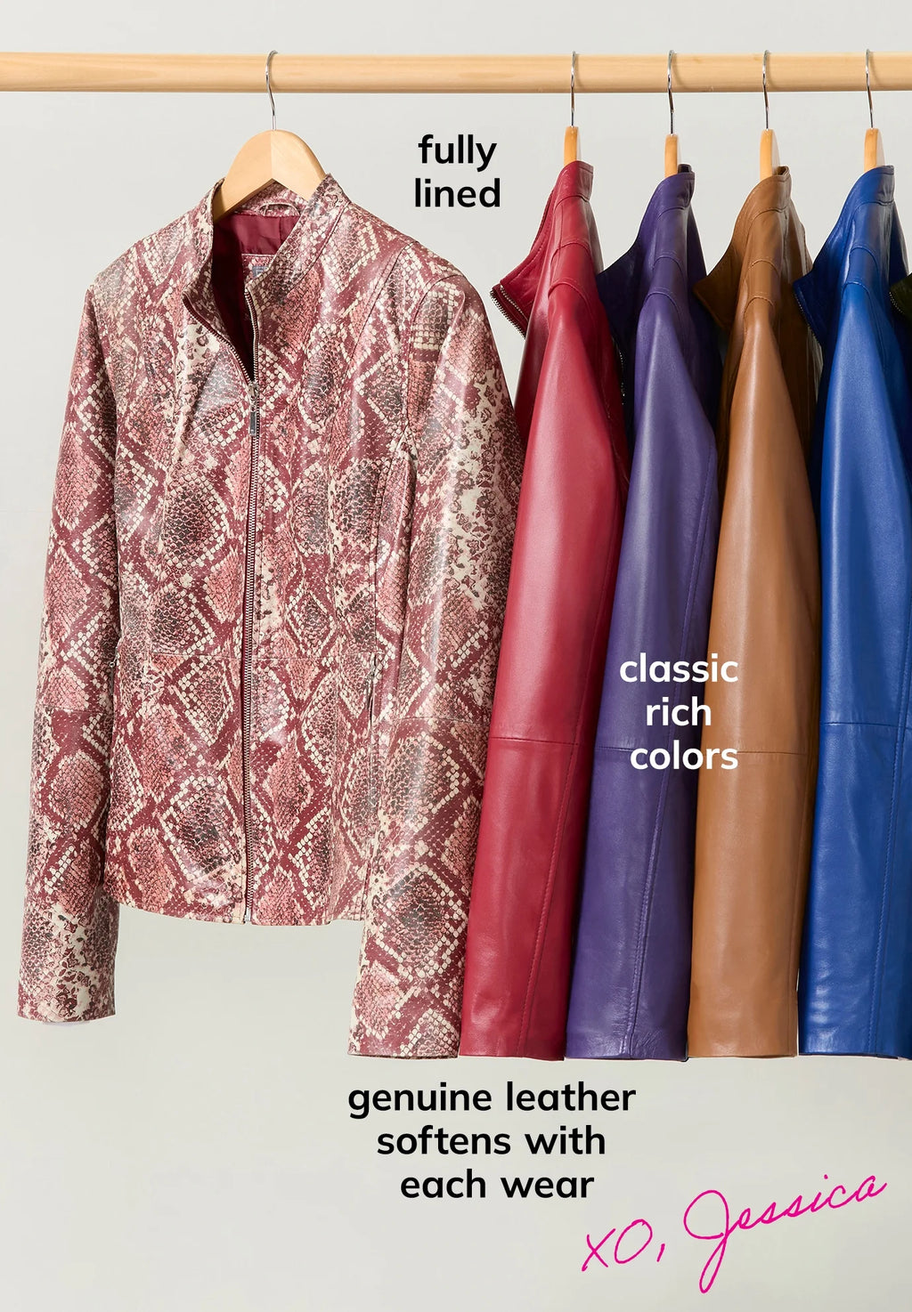 Leather Swing Coat Jacket Y521
