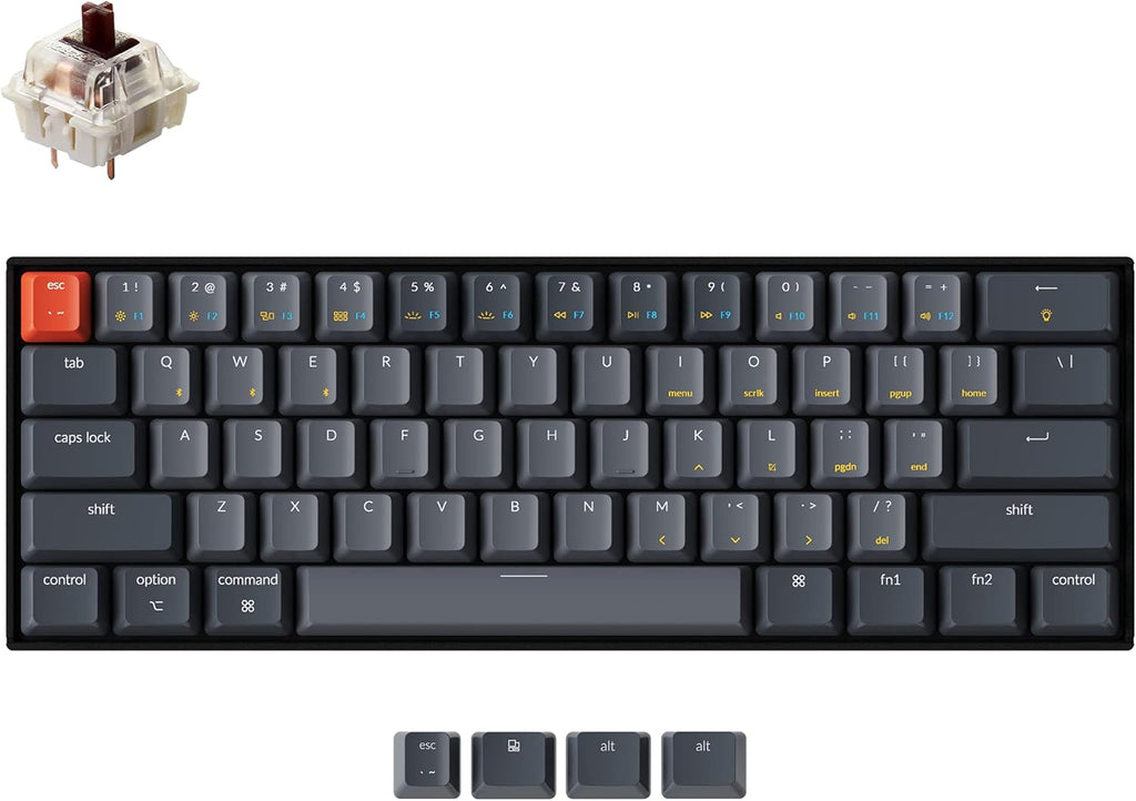 60% Layout Bluetooth Wireless/USB Wired Mechanical Keyboard with Gateron G Pro Red Switch White LED Backlit Compact 61 Keys S967