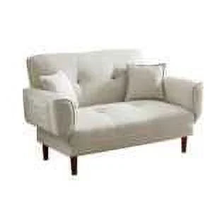 Beige Upholstered Sofa Bed with 2 Pillows Y78033