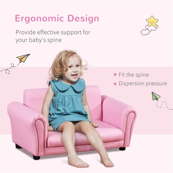 Pink Children's Feet Sofa Set with Wood Frame C120340