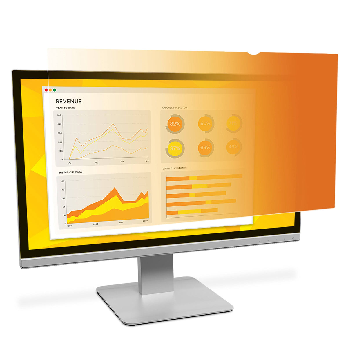 24x22 Widescreen Monitor Privacy Filter - Black/Gold S2395