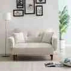 Beige Upholstered Sofa Bed with 2 Pillows Y78033