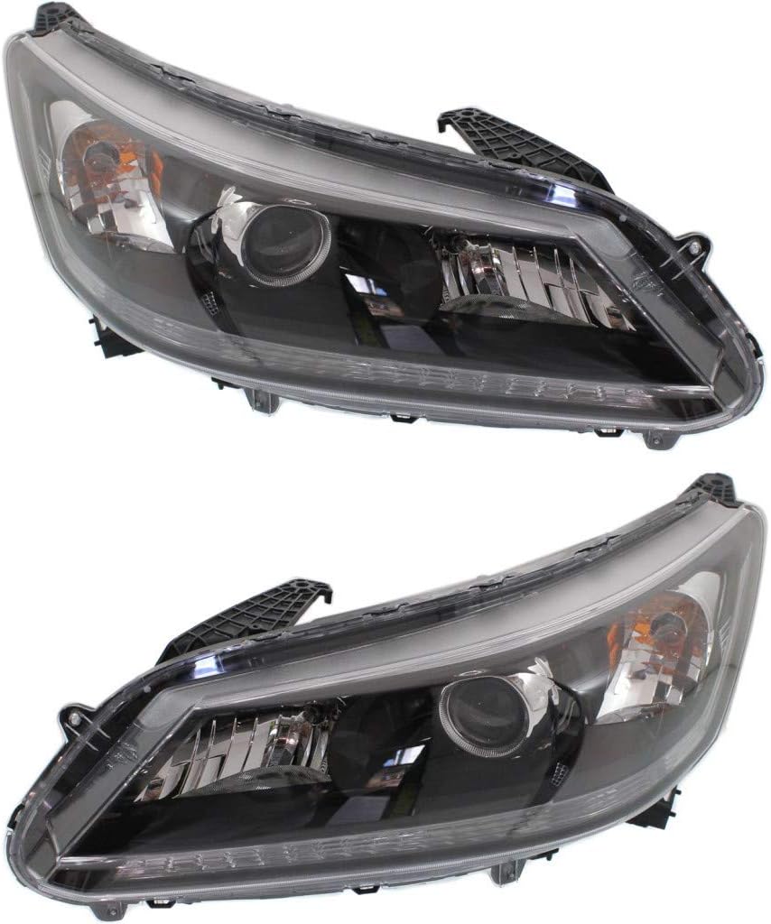 Honda Accord Headlight 2013 2014 2015 Driver Side Halogen Bulbs Included Sedan P9981