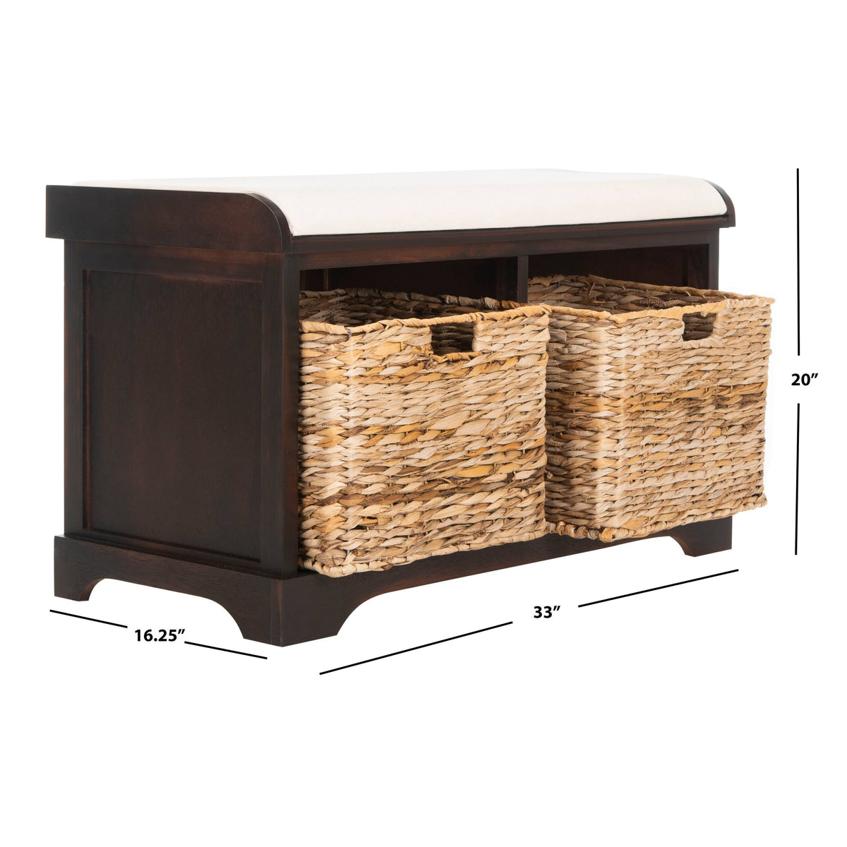 Brown Wicker Storage Bench F636106