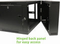 6U Wall-Mount Network Cabinet Enclosure, 600mm Depth, Hinged Back, Swing Gate Server Cabinet, Locks, Reversible Glass Front Door, 2 Fans X6599