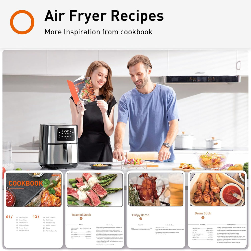 5.8Qt Air Fryer Toaster Oven with Cookbook and 4 Accessories R885