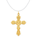 Sterling Silver Polished 24K Inri Crucifix Charm Pendant with Sterling Silver Cable Chain Necklace 20'' M742166