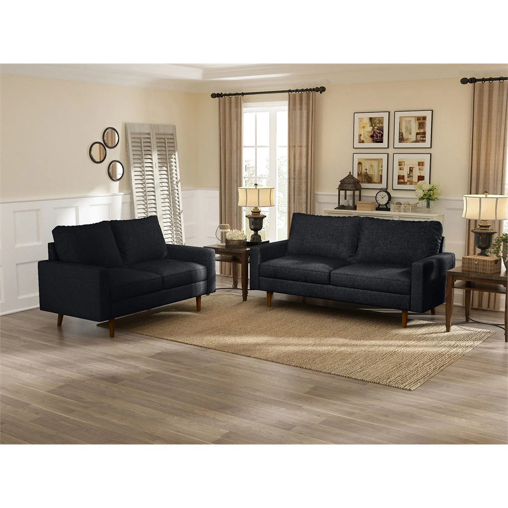 Black Upholstered Fabric Loveseat M688046