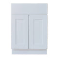 White Double Door Base Cabinet with Drawer J617