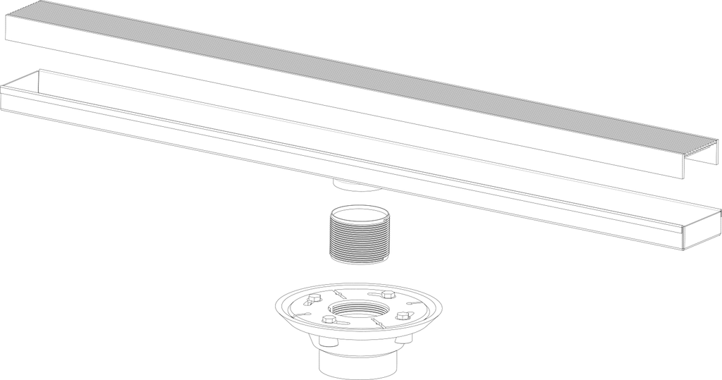 36 inch Linear Shower Drain Kit, Polished Stainless S631