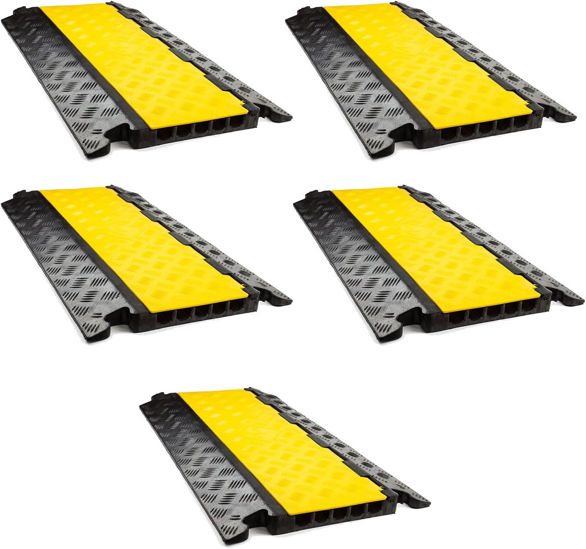 5 Channel Rubber Cable Protector Ramp, Qty:2 W47852