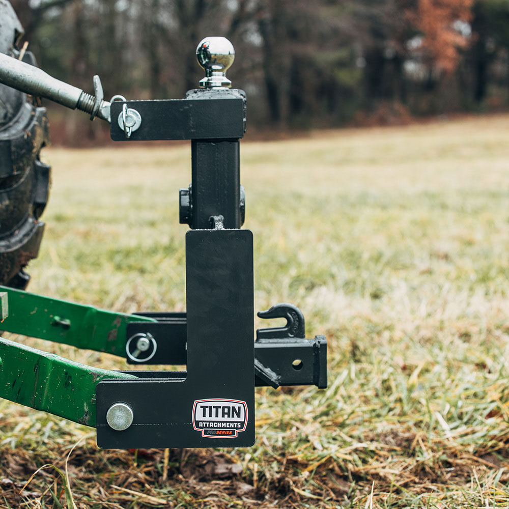 3 Point Hitch Receiver with Suitcase Rack, Cat 1/Cat 2, 3,500 lb Tongue Capacity H21152