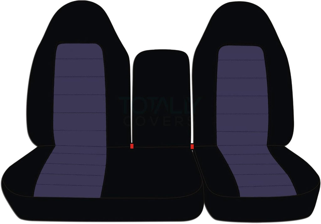 Black & Blue Two-Tone Front 40/60 Split Bench Truck Seat Covers P22867