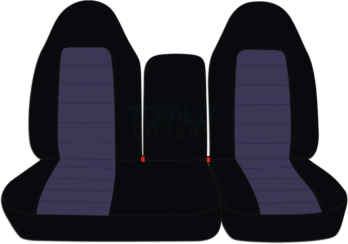Black & Blue Two-Tone Front 40/60 Split Bench Truck Seat Covers P22867