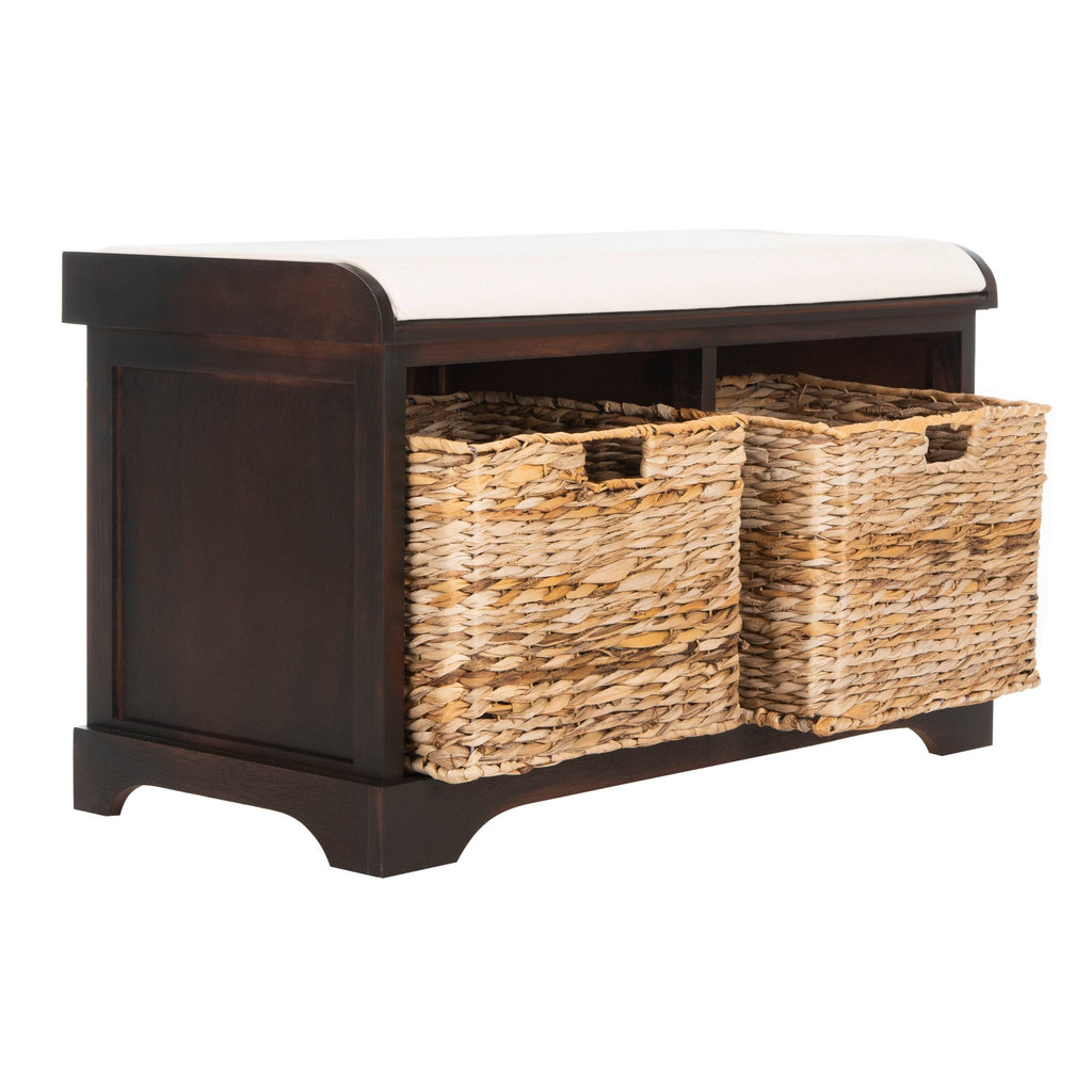 Brown Wicker Storage Bench F636106