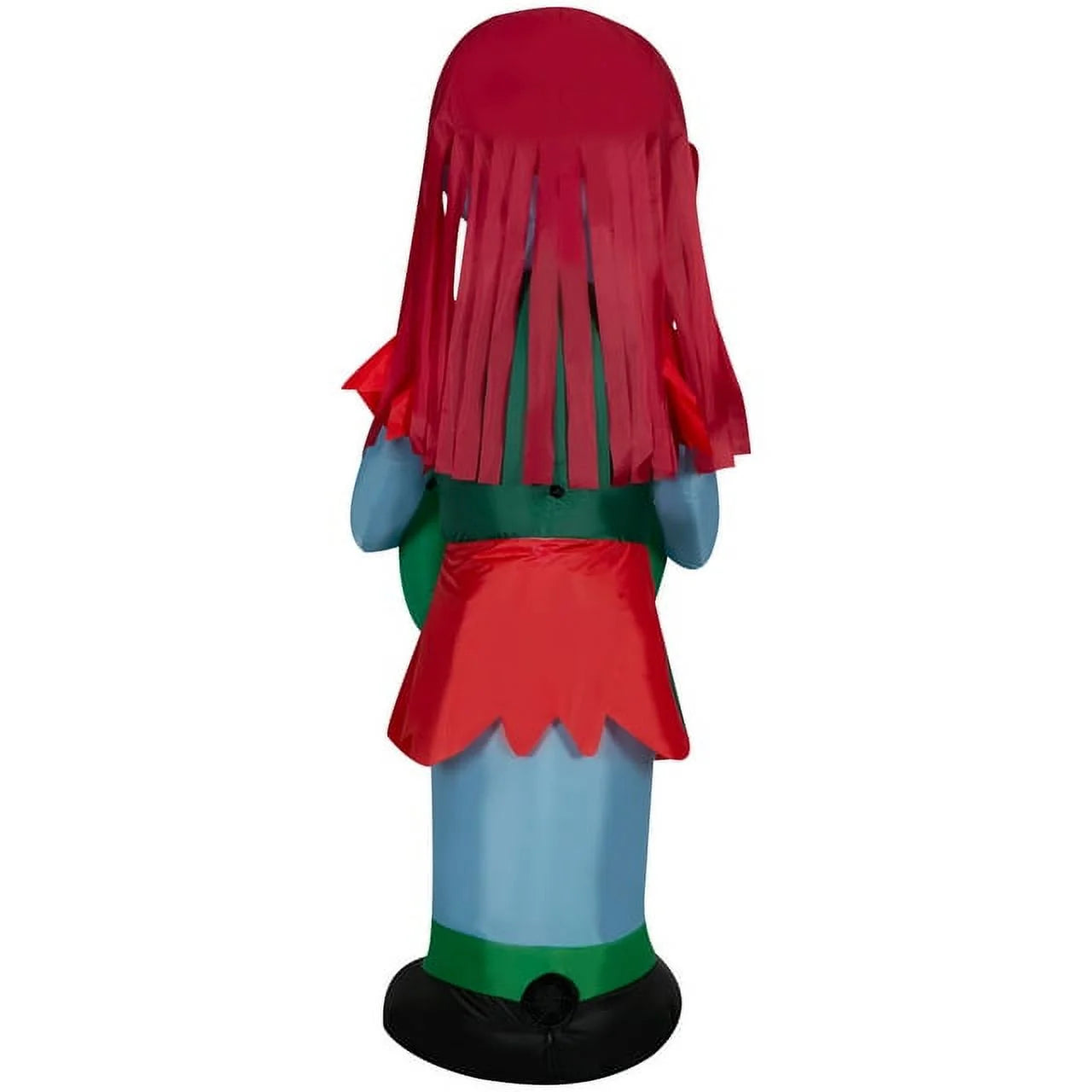 5.5 Foot Stylized Jack Skellington Inflatable with Spider Snowflake and Sally Holding Wreath J807