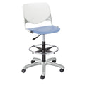 White Peri Blue Adjustable Drafting Stool Y217