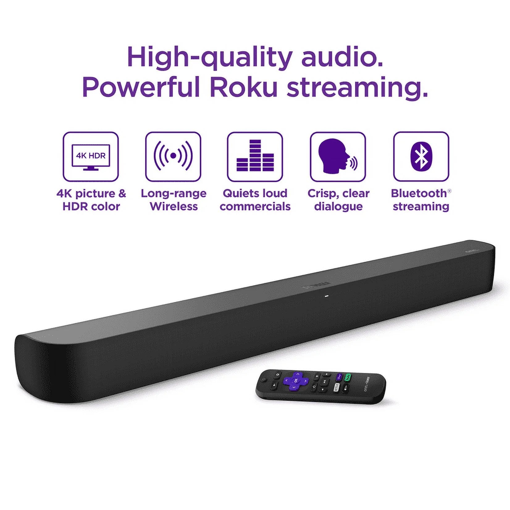 Roku Smart Soundbar with Built-in 4K Streaming Media Player S342