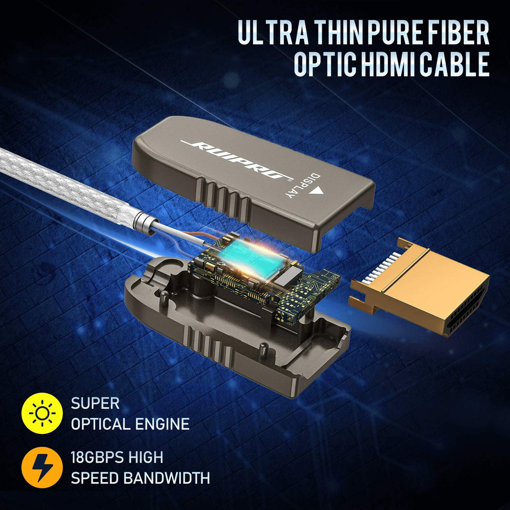 HDMI 2.0b Fiber Optic Cable 20ft 4K 60Hz 18Gbps Pack of 2 U748011