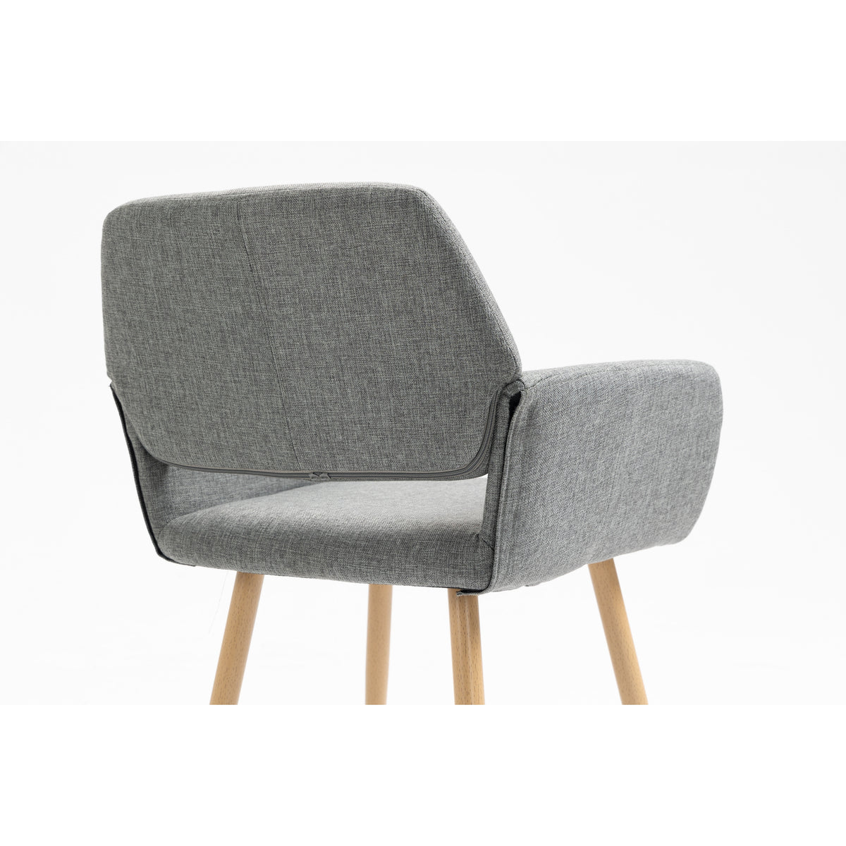 Gray Upholstered Dining Chair with Wood Legs C557