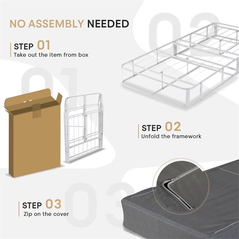 Twin Box Spring Metal Gray X8445