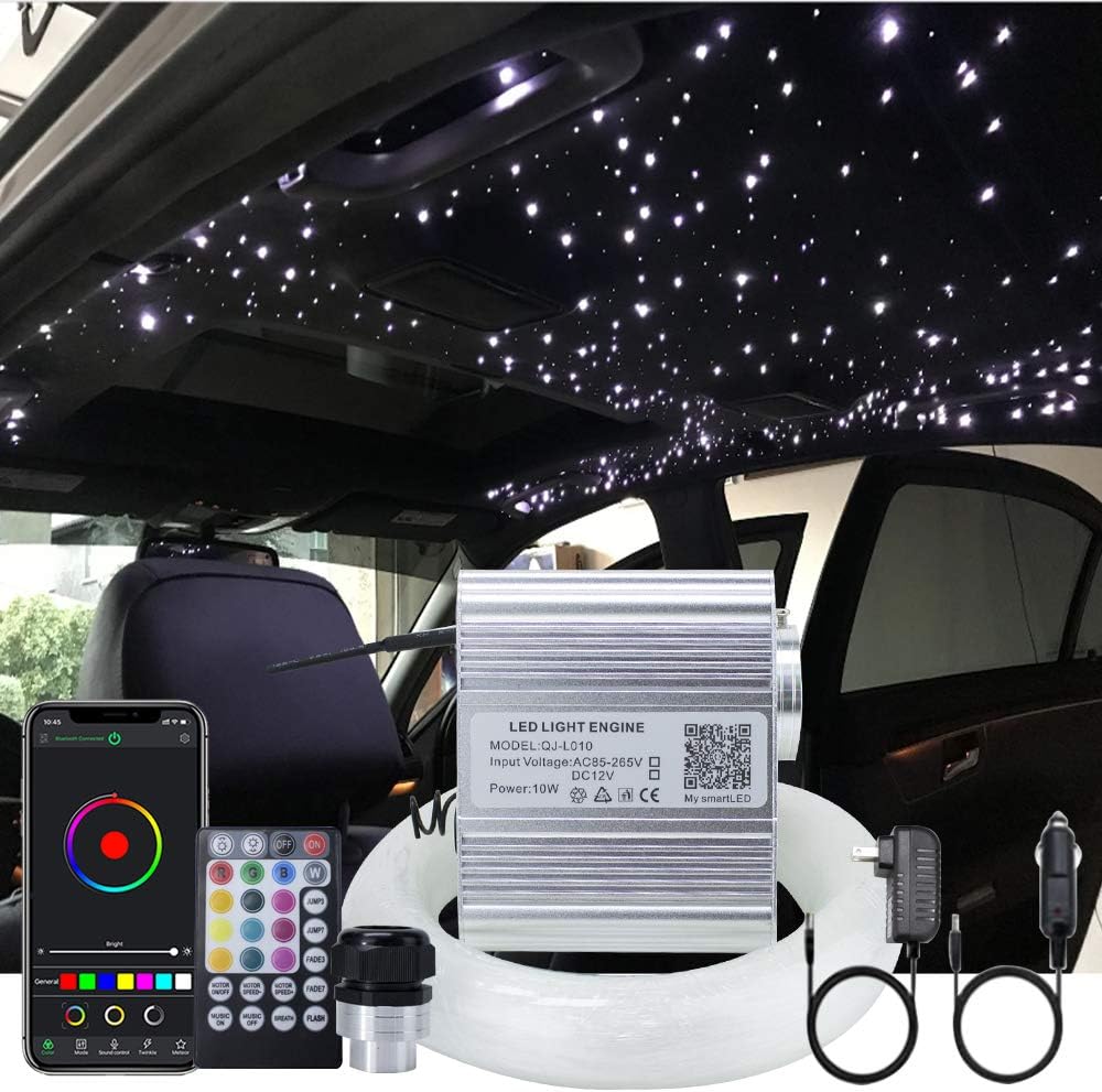 Fiber Optic Star Ceiling Sky Light, 450 Strands 0.03in/0.75mm 9.8ft/3m, 28key RF Remote Control Y52725