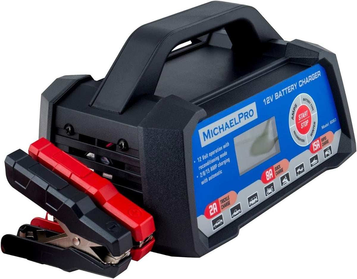 12V 2/8/15A Automatic Battery Charger Pack of 2 E935610