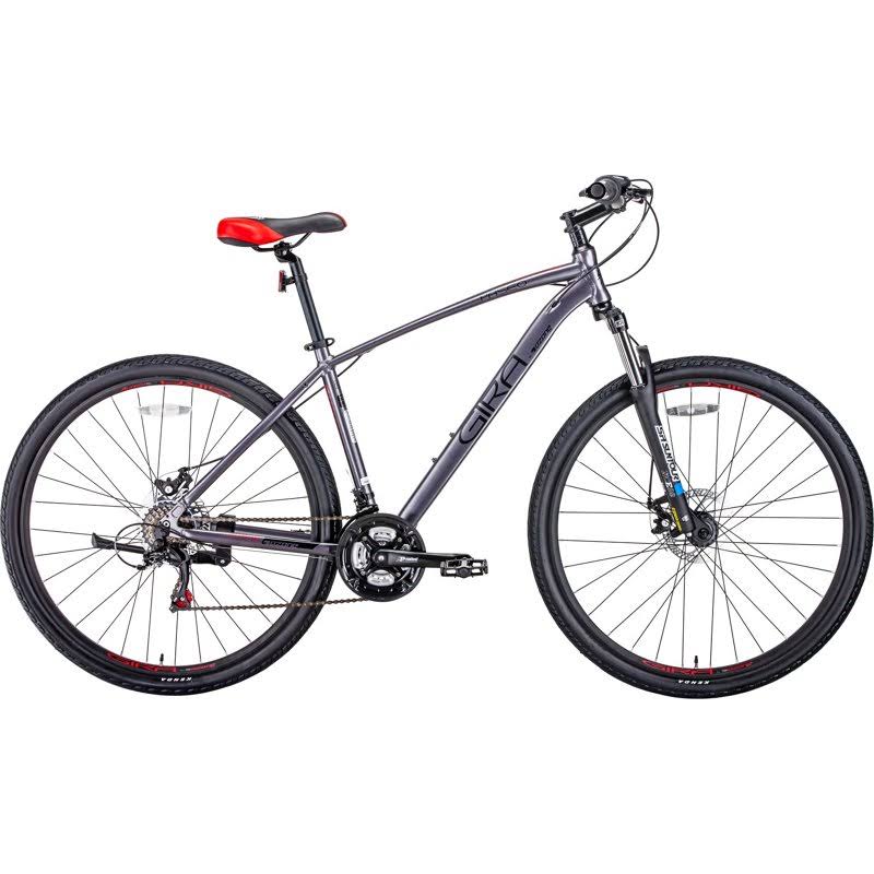 700c 21-Speed Hybrid Bicycle Gray/Red L4165