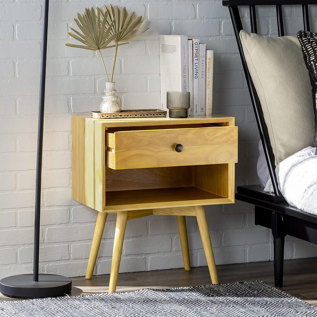 Caramel 1 Drawer Wood Nightstand O914715