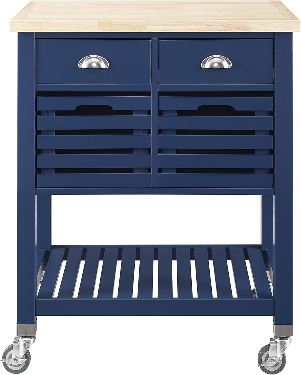 Denim Kitchen Cart with Locking Wheels W30991