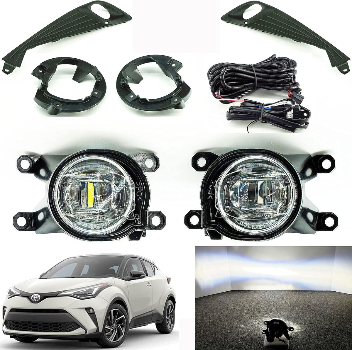 LED Fog Lights for 2020 2021 Toyota C-HR F4364